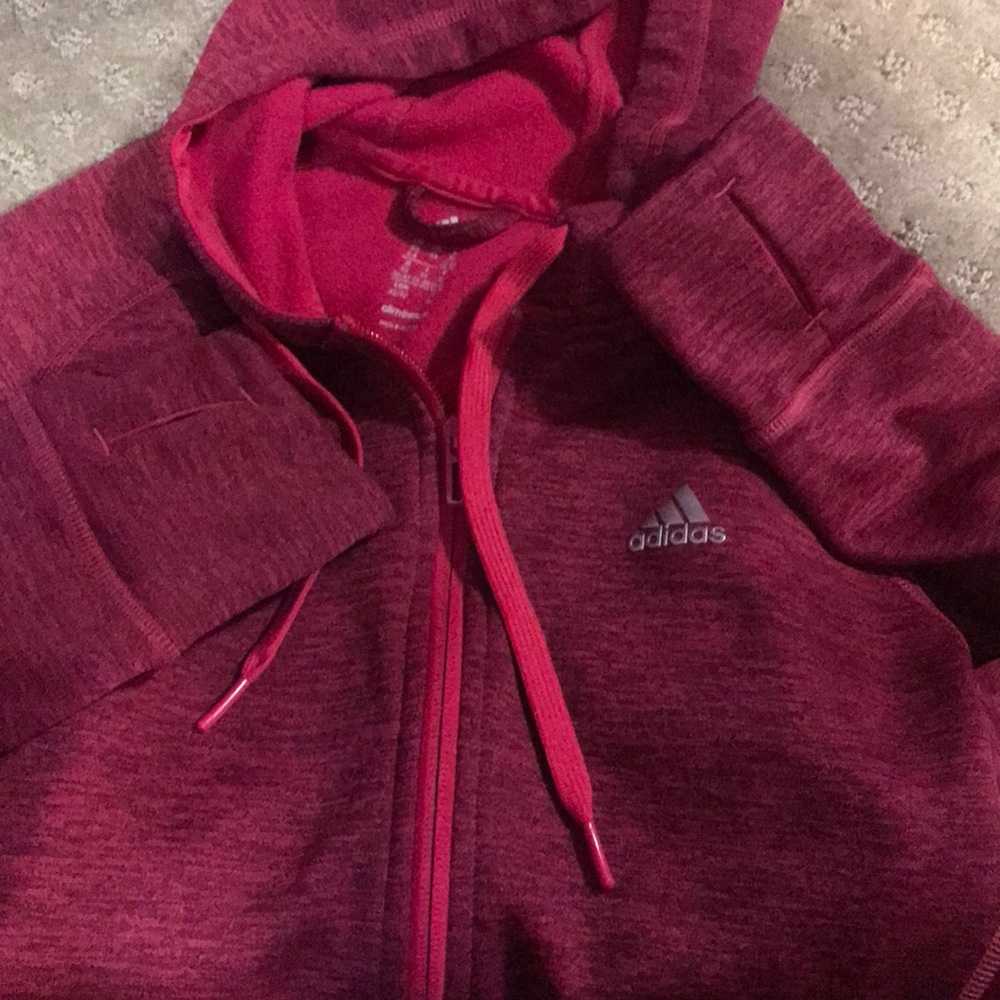 Adidas Hot pink zip hoodie